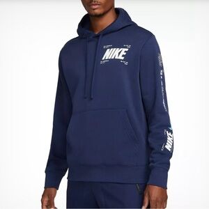NIKE Swoosh Flake Fleece Hoodie In Blue